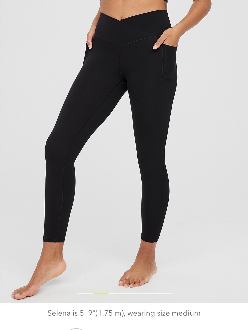 Aerie black crossover high waisted pocket leggings size small